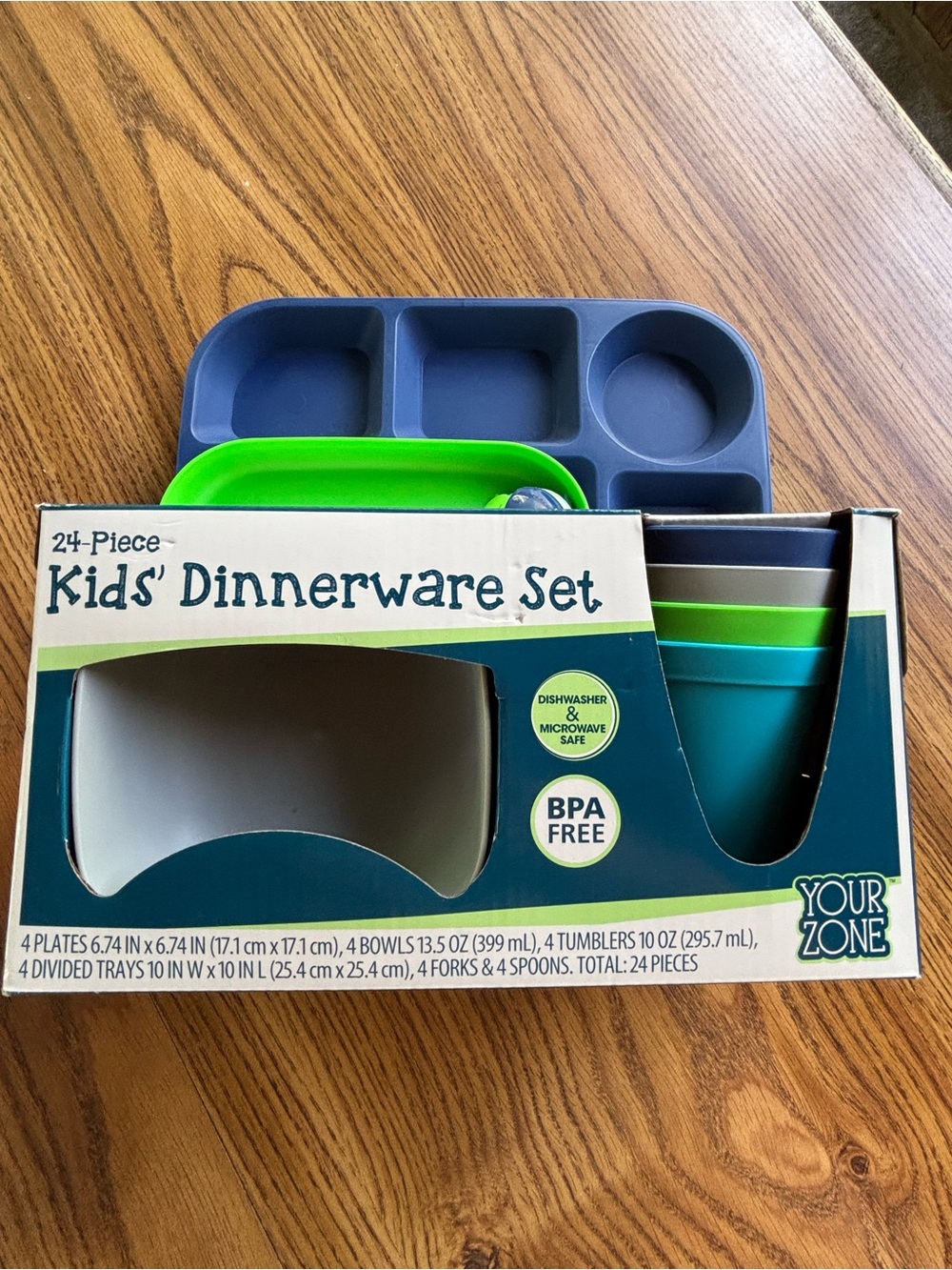 Your Zone Kids' Dinnerware Set - Blue & Green